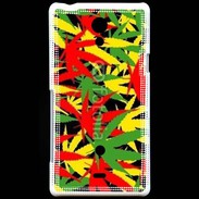 Coque Sony Xperia T Fond de cannabis coloré