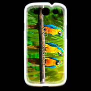 Coque Samsung Galaxy S3 Trois perroquets bleu et jaune