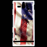 Coque SONY Xperia U Drapeau USA avec arme