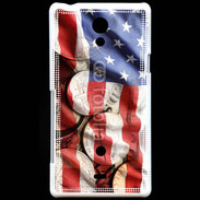 Coque Sony Xperia T Drapeau et monnaie américaine
