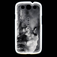 Coque Samsung Galaxy S3 Rhinocéros noir et blanc
