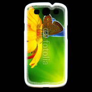 Coque Samsung Galaxy S3 Papillon posé sur une fleur
