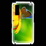 Coque Samsung Player One Papillon posé sur une fleur