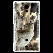 Coque Sony Xperia T Ours blanc en colère