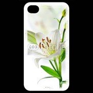 Coque iPhone 4 / iPhone 4S Fleurs de Lys blanc