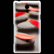 Coque Sony Xperia T Galet et pétales