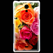 Coque Sony Xperia T Bouquet de roses multicouleurs