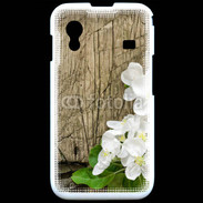 Coque Samsung ACE S5830 Fleurs sur fond en bois