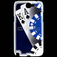 Coque Samsung Galaxy Note 2 Poker bleu et noir 2