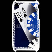 Coque iPhone 3G / 3GS Poker bleu et noir 2