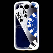 Coque Samsung Galaxy S3 Poker bleu et noir 2