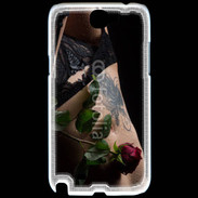 Coque Samsung Galaxy Note 2 Lingerie et rose rouge