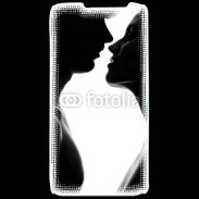 Coque LG P990 Couple d'amoureux en noir et blanc