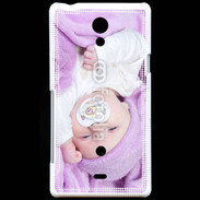 Coque Sony Xperia T Amour de bébé en violet