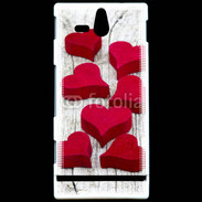 Coque SONY Xperia U Coeur en bois