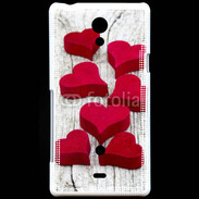 Coque Sony Xperia T Coeur en bois