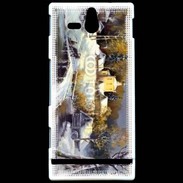 Coque SONY Xperia U Peinture village rural