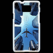 Coque Samsung Galaxy S2 Avion de ligne au dessus des immeubles