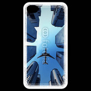 Coque iPhone 4 / iPhone 4S Avion de ligne au dessus des immeubles