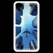 Coque iPhone 4 / iPhone 4S Avion de ligne au dessus des immeubles