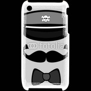 Coque iPhone 3G / 3GS Moustache et casquette tête de mort