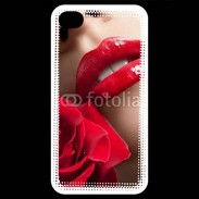 Coque iPhone 4 / iPhone 4S Bouche et rose glamour