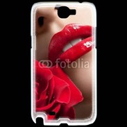 Coque Samsung Galaxy Note 2 Bouche et rose glamour