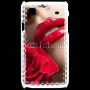 Coque Samsung Galaxy S Bouche et rose glamour