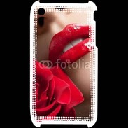 Coque iPhone 3G / 3GS Bouche et rose glamour