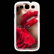 Coque Samsung Galaxy S3 Bouche et rose glamour