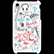 Coque iPhone 3G / 3GS Eléments de musique en dessin