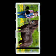 Coque Sony Xperia U Petite fille avec son poney