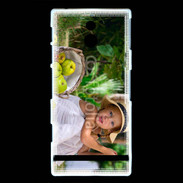 Coque Sony Xperia U Petite fille avec panier de pommes
