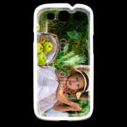 Coque Samsung Galaxy S3 Petite fille avec panier de pommes