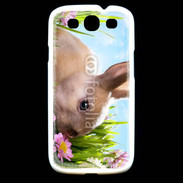 Coque Samsung Galaxy S3 Lapin et fleurs