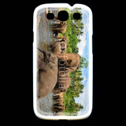 Coque Samsung Galaxy S3 Groupe d'éléphants à la rivière