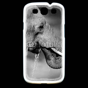 Coque Samsung Galaxy S3 Elephant d'Afrique en noir et blanc
