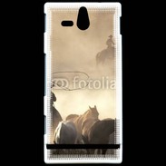 Coque SONY Xperia U Cowboys et chevaux