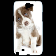 Coque Samsung Galaxy Note 2 Chiot Colley marron et blanc