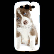 Coque Samsung Galaxy S3 Chiot Colley marron et blanc