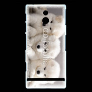 Coque Sony Xperia U Chiot japonais blanc