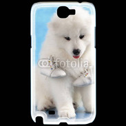 Coque Samsung Galaxy Note 2 Chien blanc et paire de chaussons