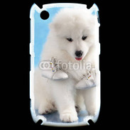 Coque Black Berry 8520 Chien blanc et paire de chaussons