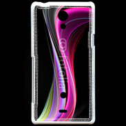Coque Sony Xperia T Abstract multicolor sur fond noir