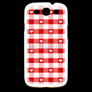 Coque Samsung Galaxy S3 Mode vichy rouge avec coeur