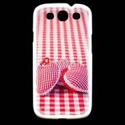 Coque Samsung Galaxy S3 Mode vichy et petit coeur