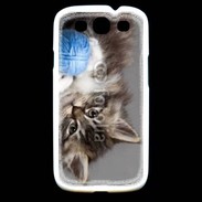Coque Samsung Galaxy S3 Chaton et pelote de laine