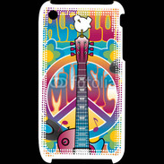 Coque iPhone 3G / 3GS Peace love music 3