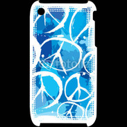Coque iPhone 3G / 3GS Peace and love Bleu