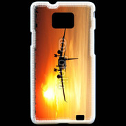 Coque Samsung Galaxy S2 Avion de ligne et couché de soleil